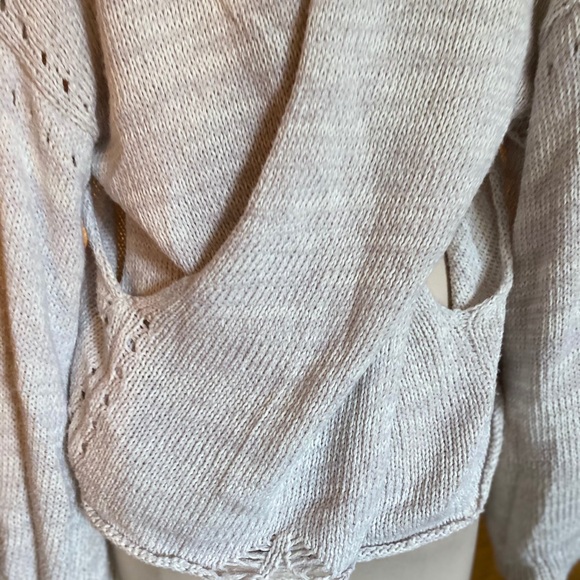 Wildfox Distressed Knit Cross Back Bell Sweater - Picture 7 of 9